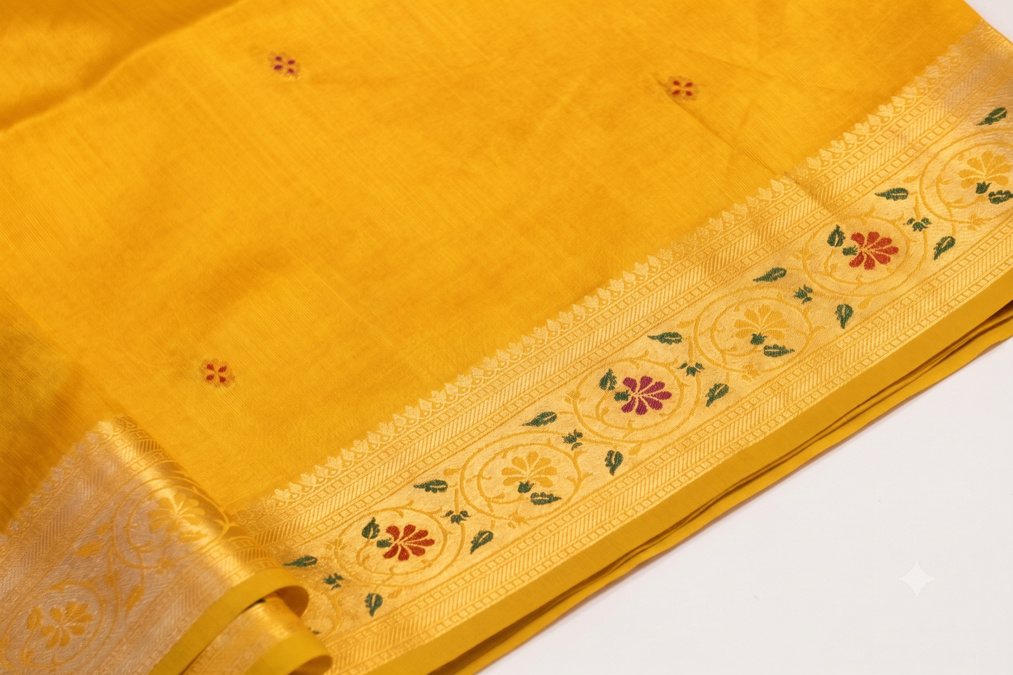 Meenarang - Yellow Silk Saree