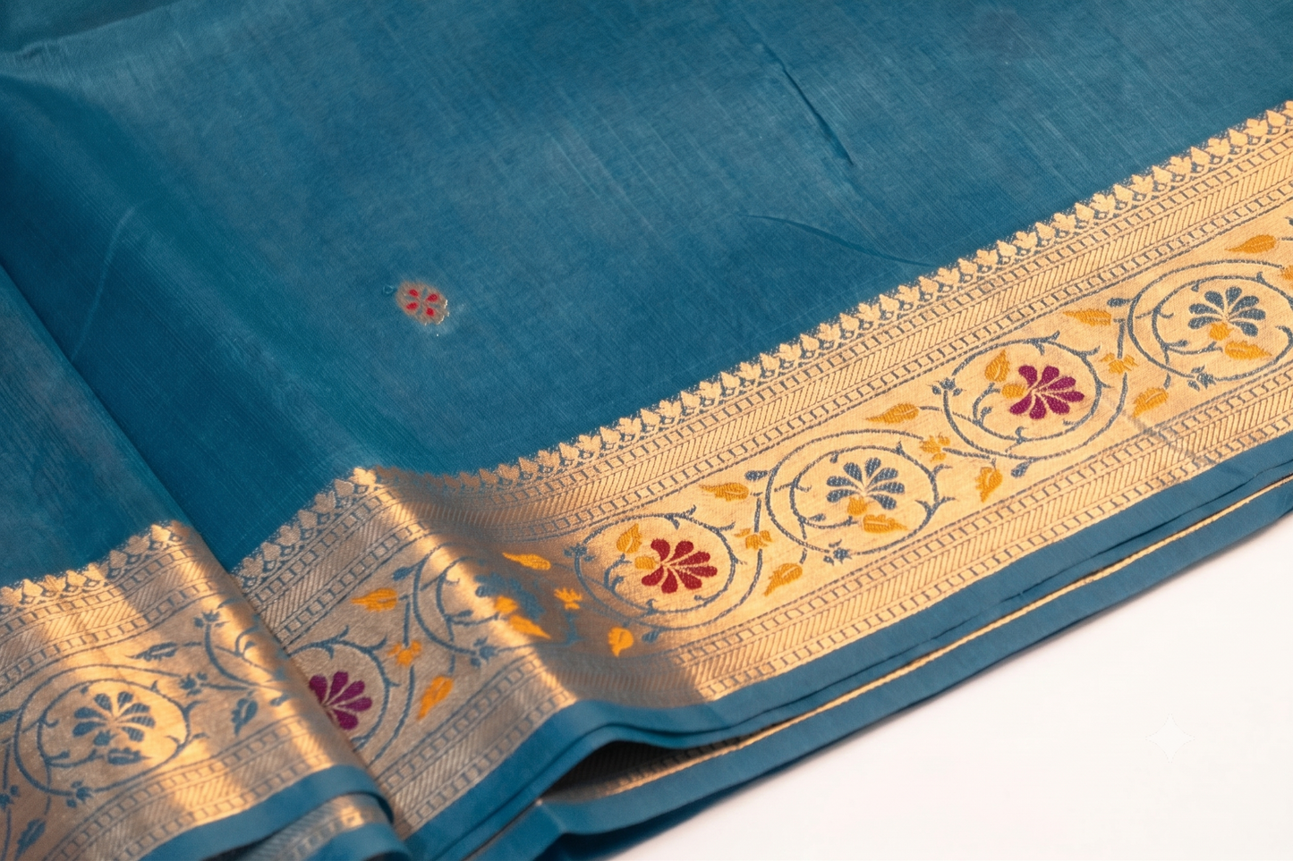 Meenarang - Blue Silk Saree