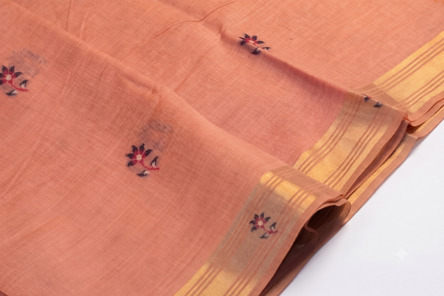 Bagicha - Peach Jamdani Cotton