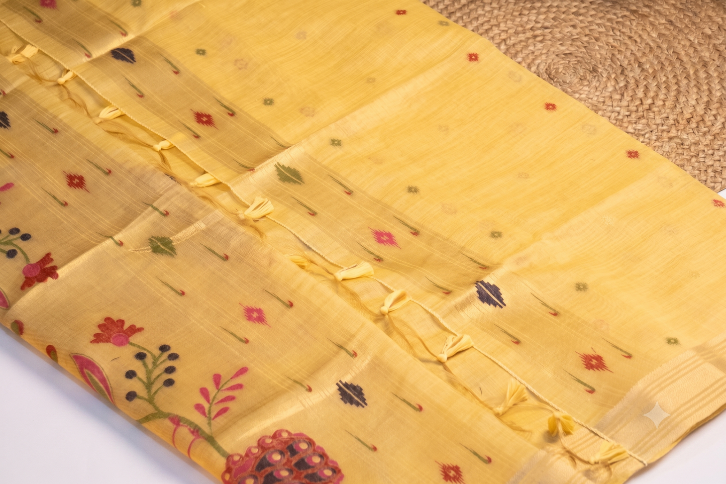 Nritya - Yellow Jamdani Cotton