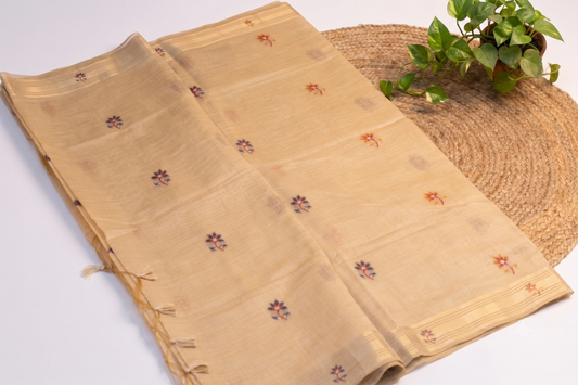 Bagicha - Beige Gold Jamdani Cotton