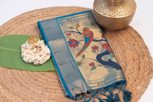 Shuka - Blue Silk Saree