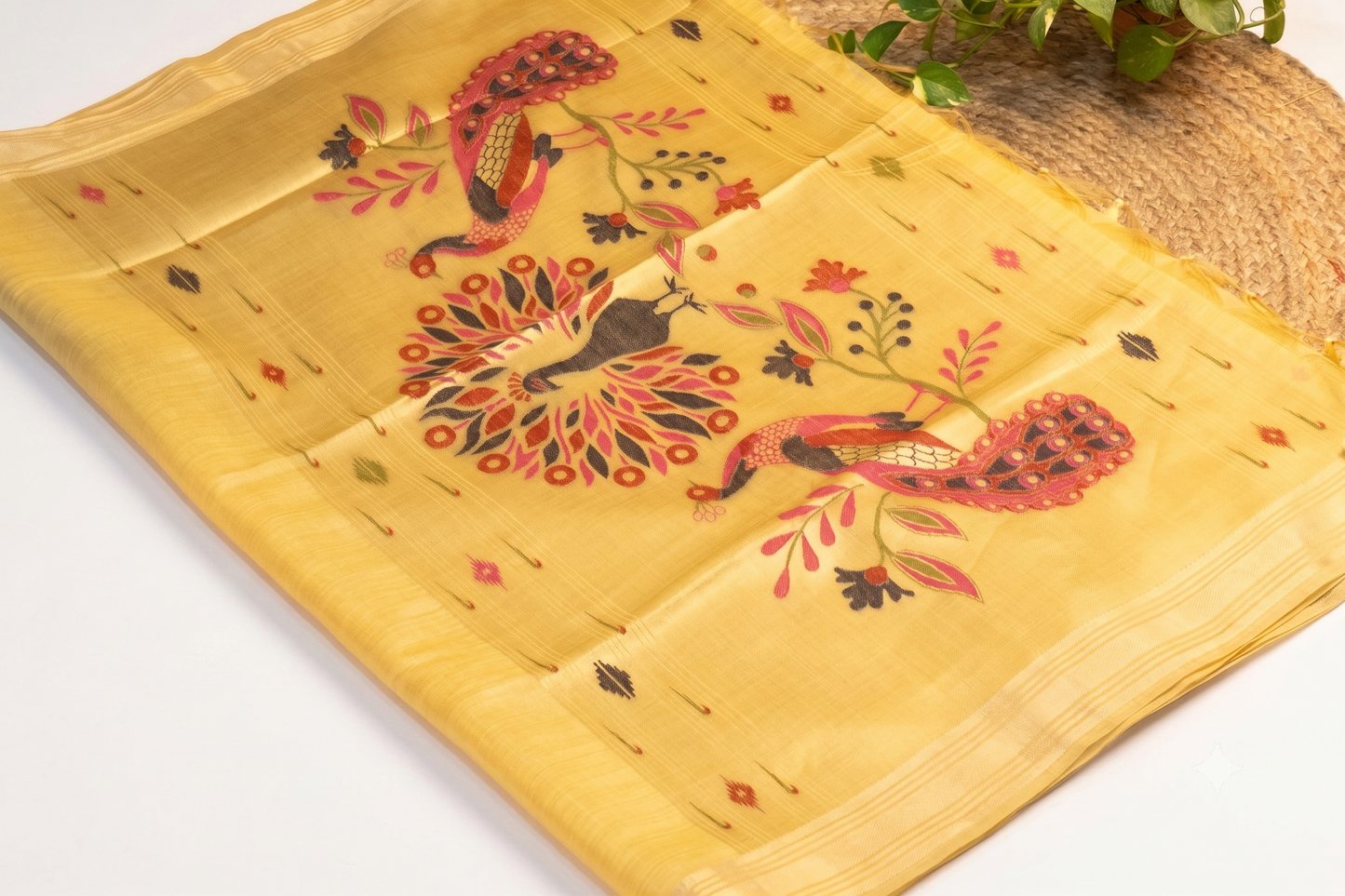 Nritya - Yellow Jamdani Cotton