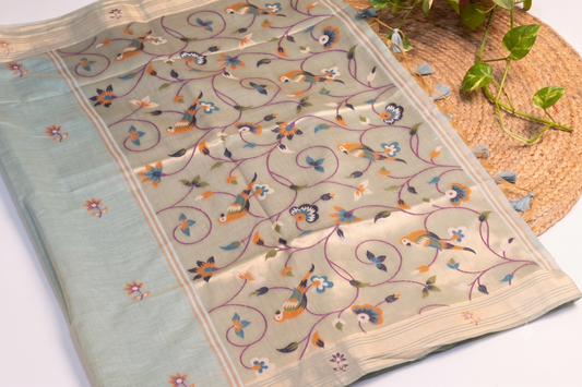 Bagicha - Light Blue Jamdani Cotton