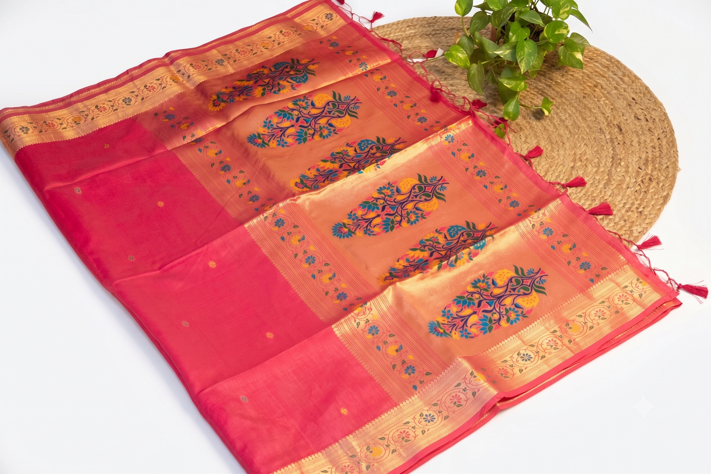 Meenarang - Pink Silk Saree