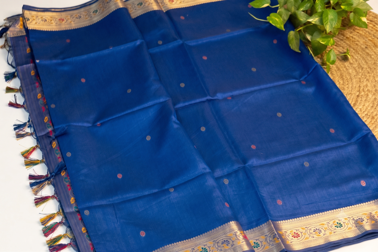 Meenarang - Royal Blue Silk Saree