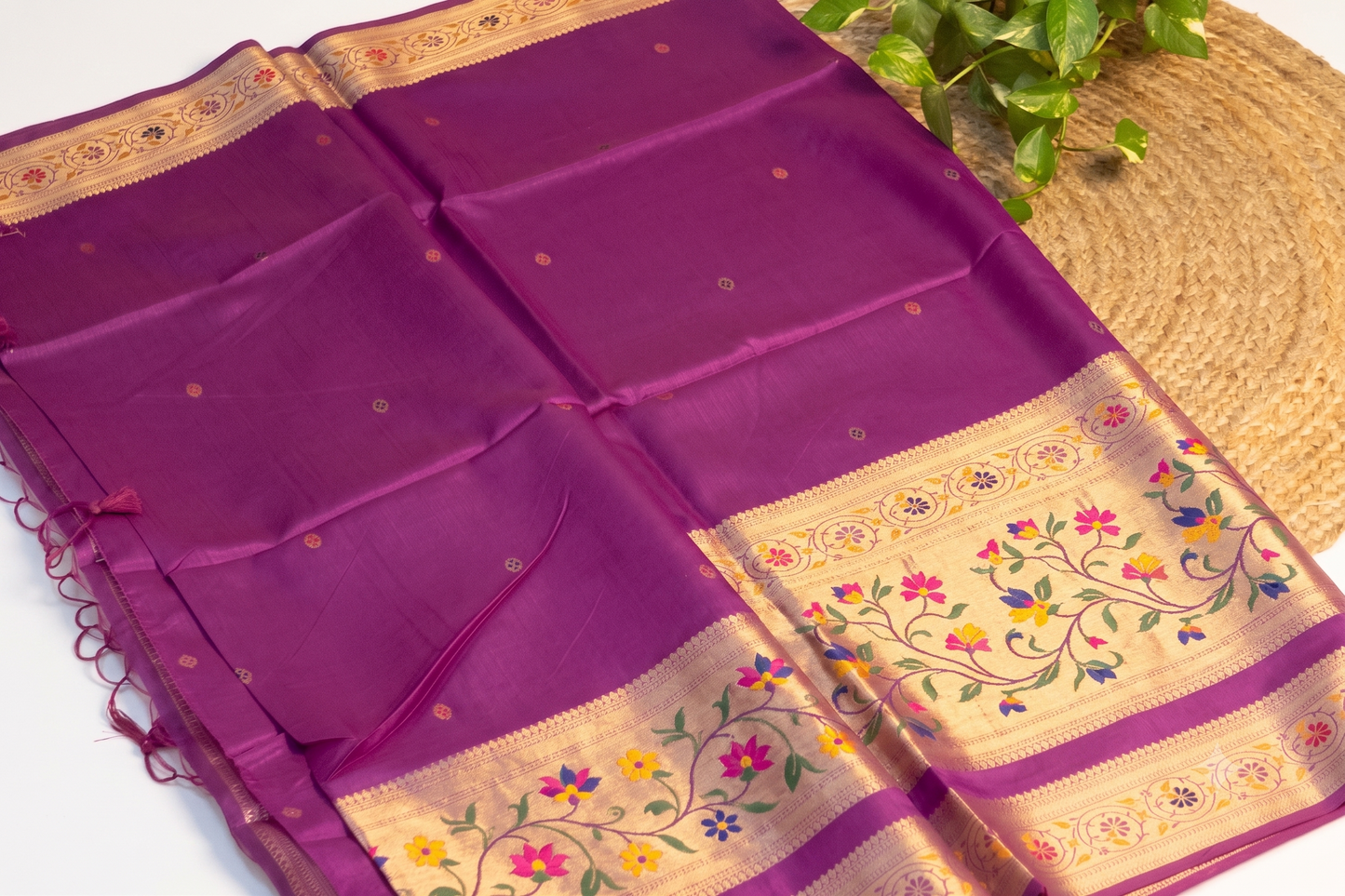 Meenarang - Purple Silk Saree