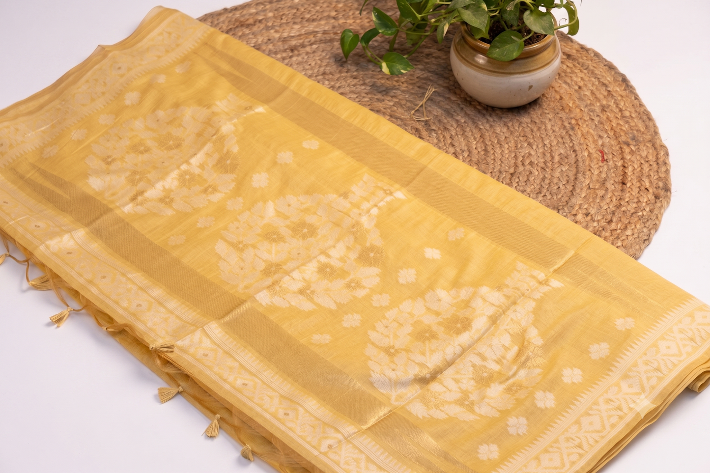 Nazakat - Yellow Jamdani weave