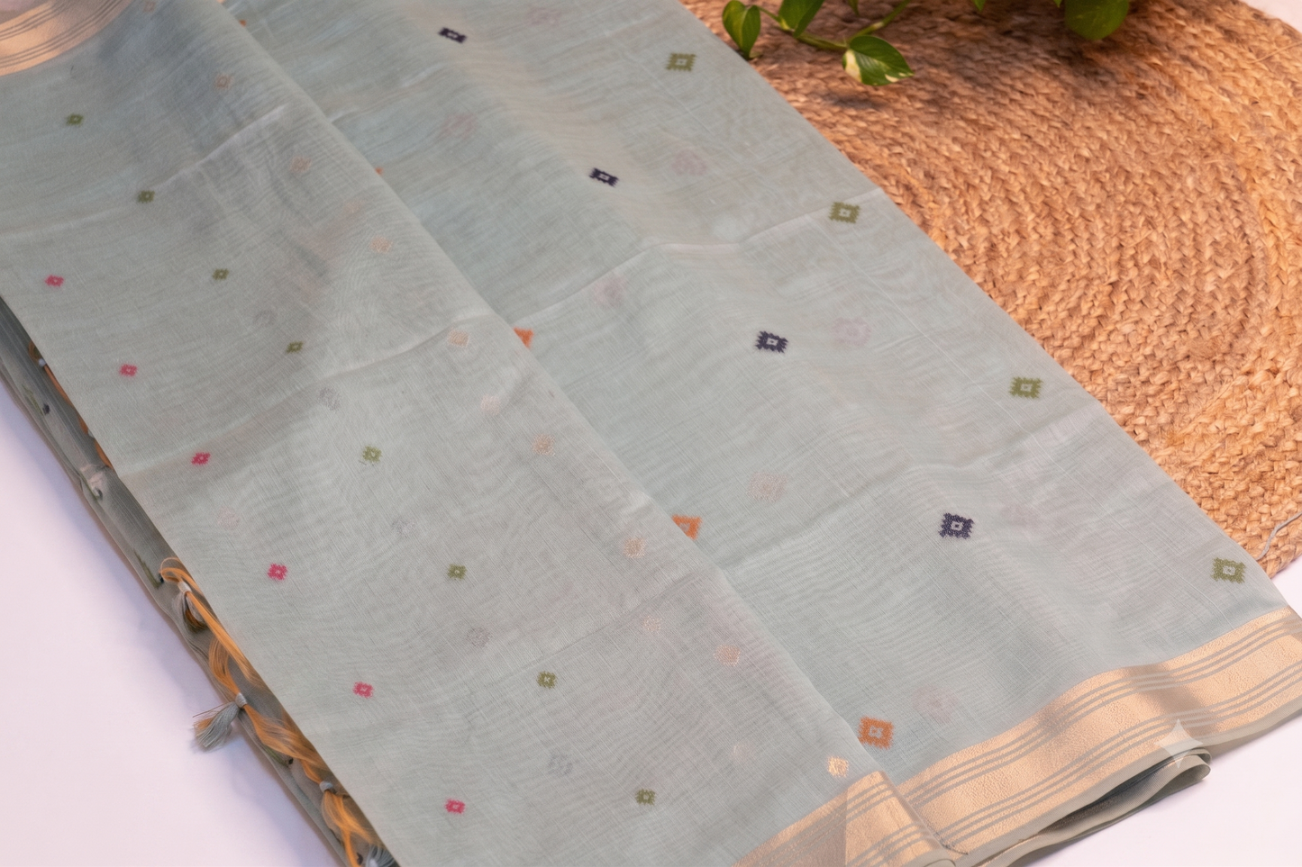 Nritya - Light Blue Jamdani Cotton