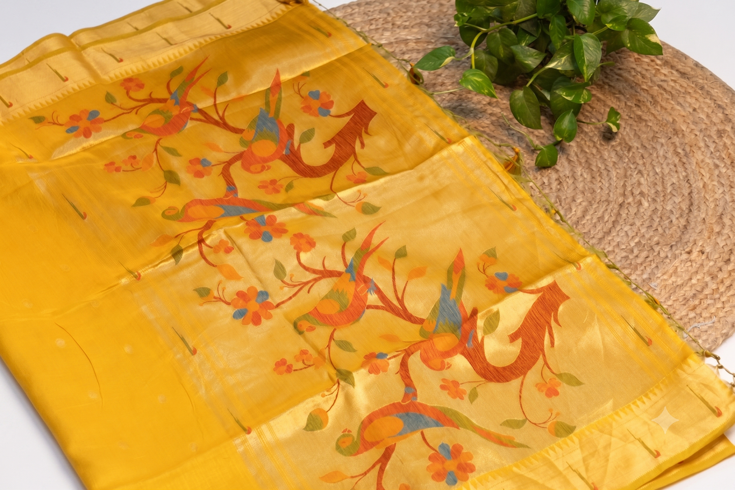 Shuka - Yellow Silk Saree
