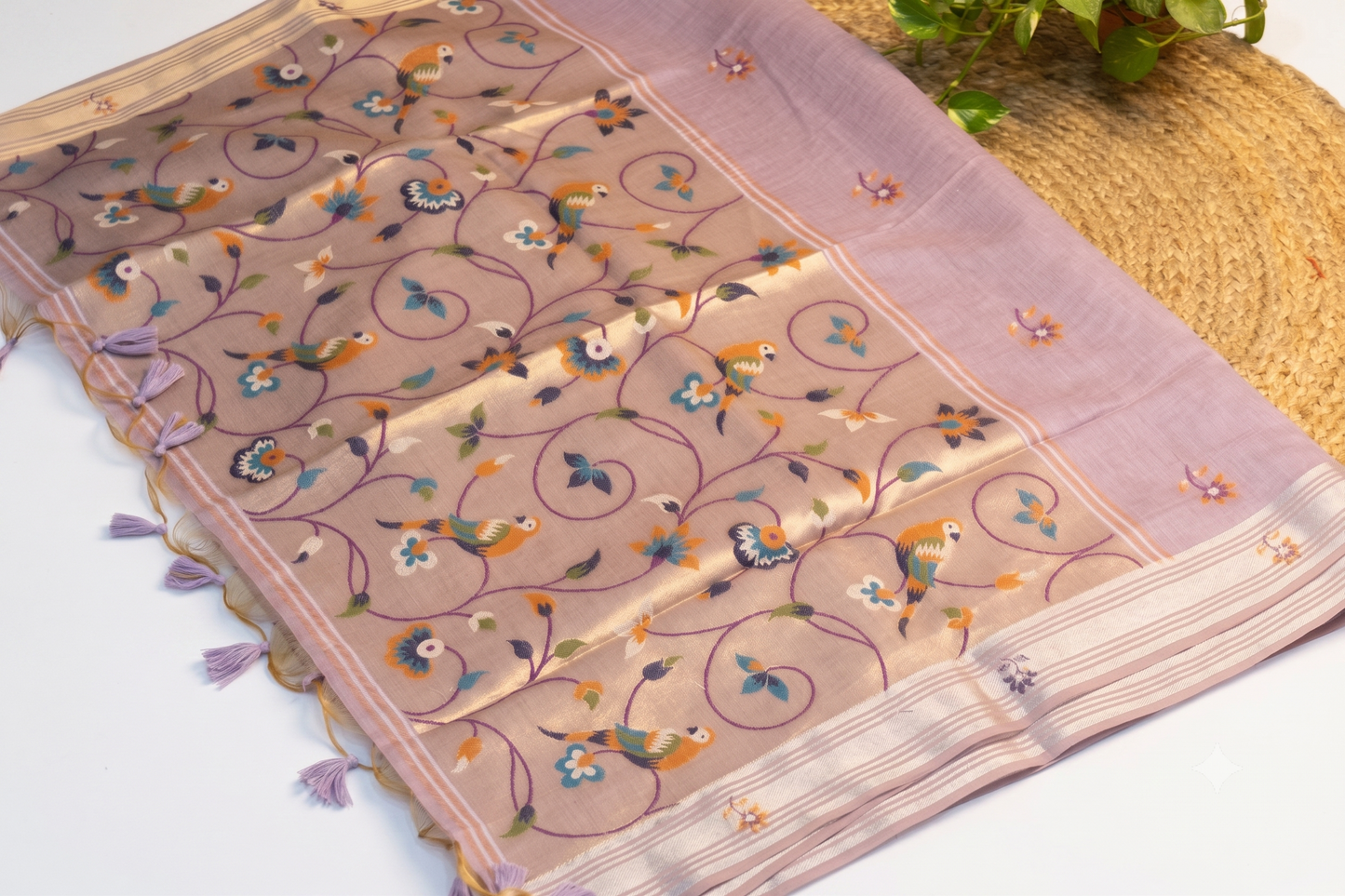 Bagicha - Lavender Jamdani Cotton