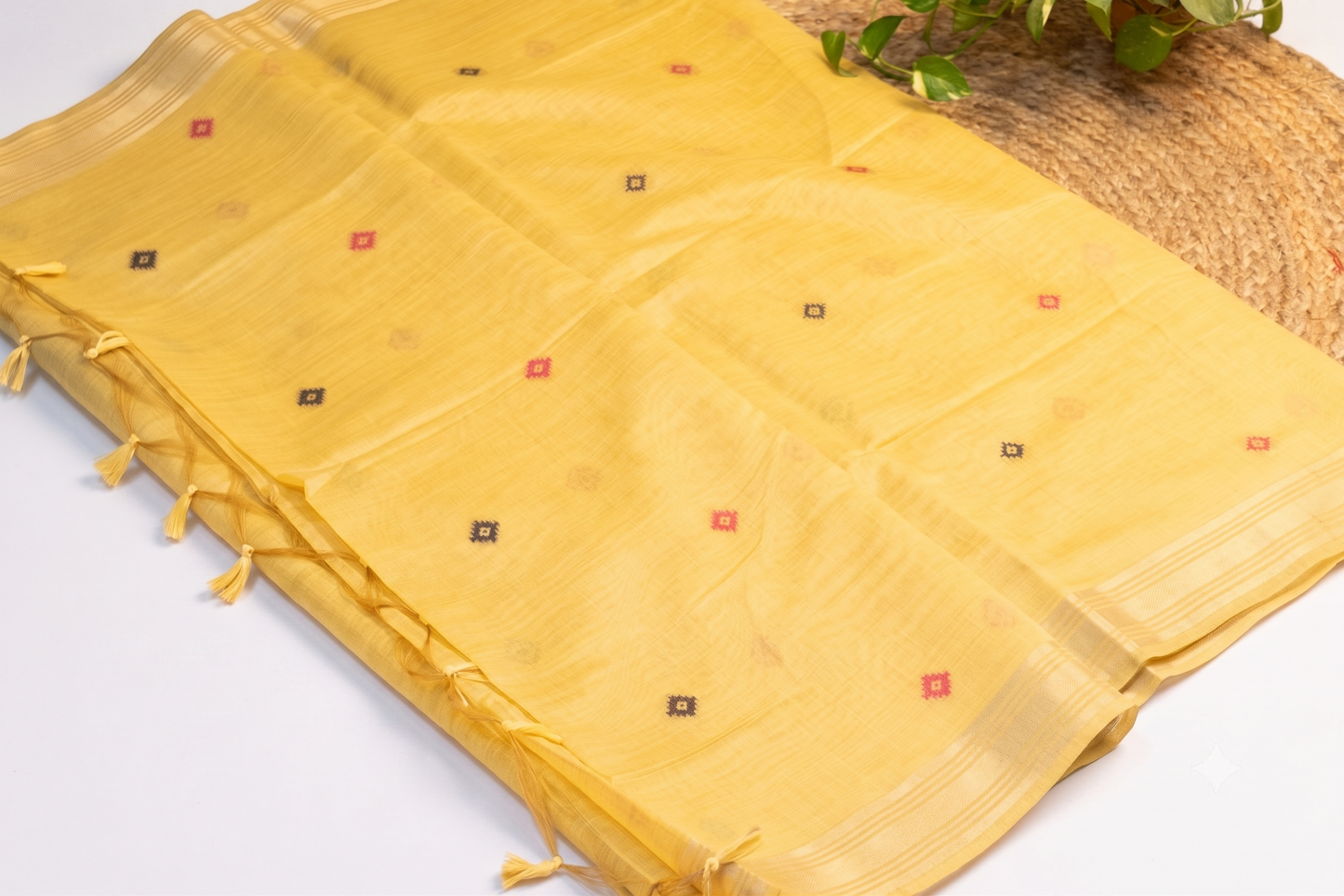 Nritya - Yellow Jamdani Cotton
