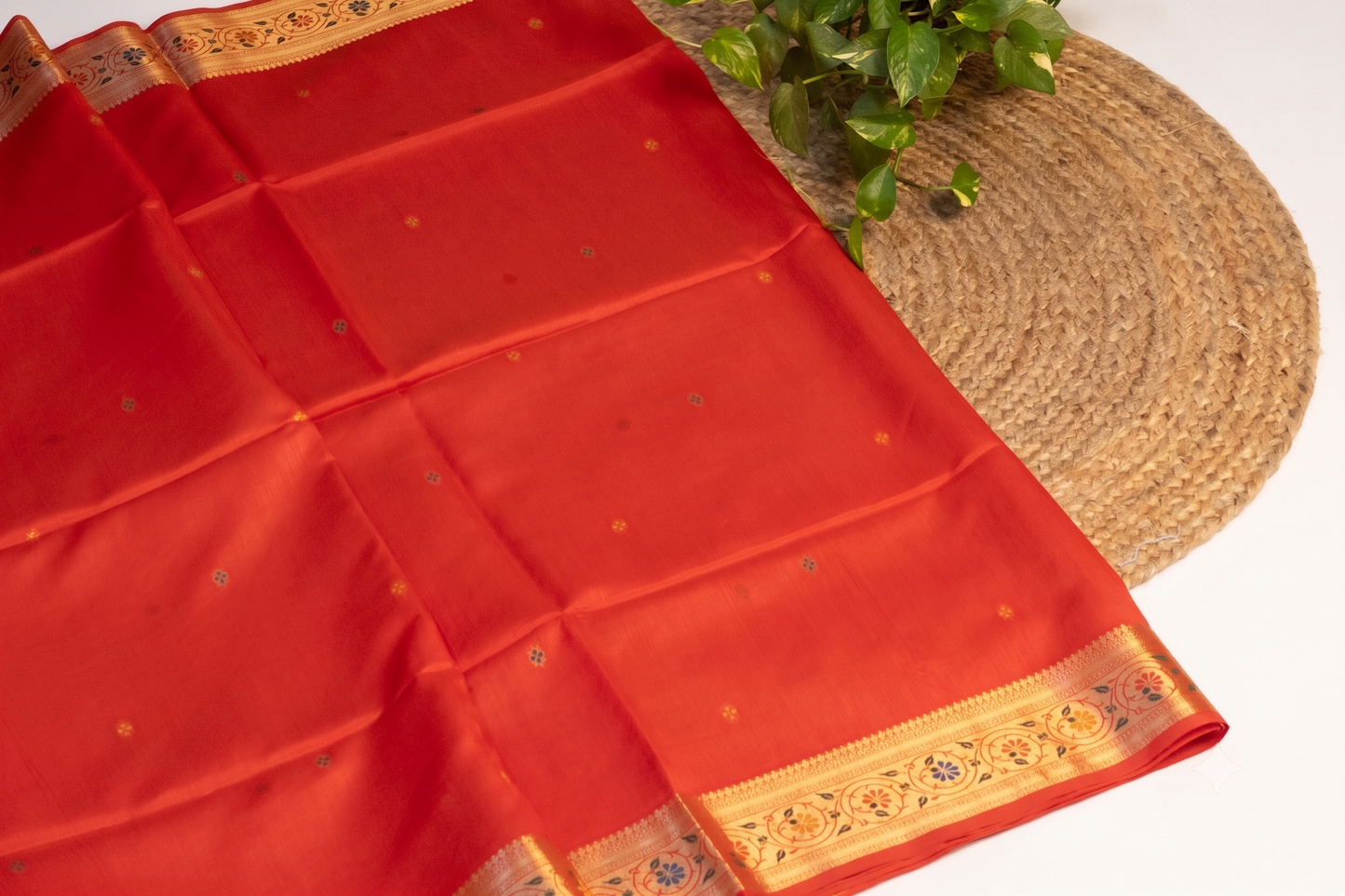 Meenarang - Red Silk Saree