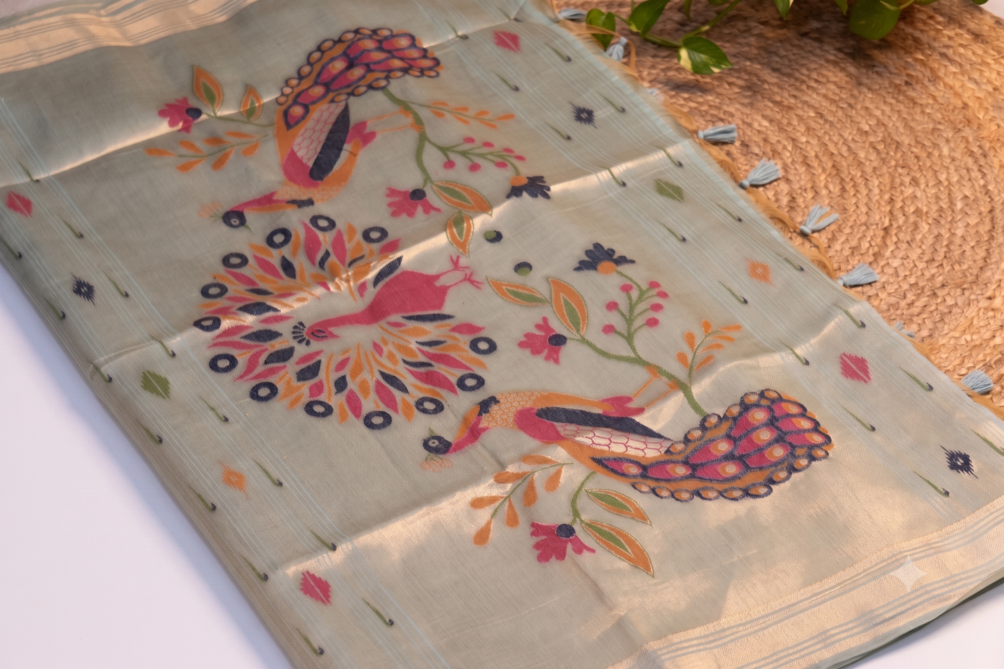 Nritya - Light Blue Jamdani Cotton
