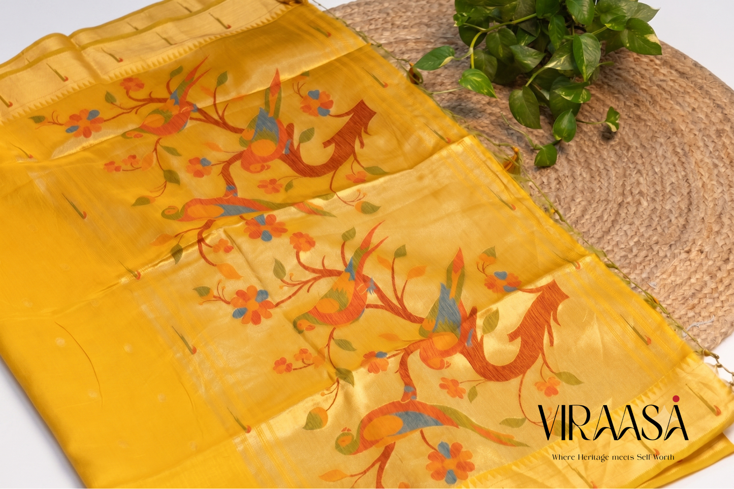Shuka - Yellow Silk Saree