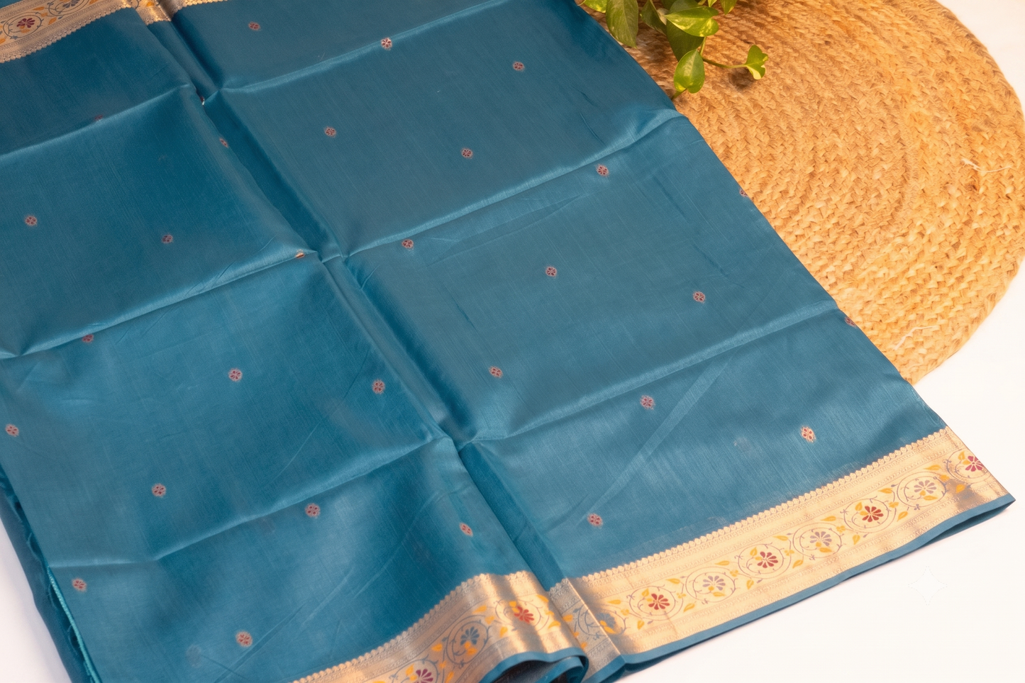 Meenarang - Blue Silk Saree