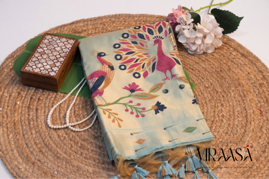 Nritya - Light Blue Jamdani Cotton