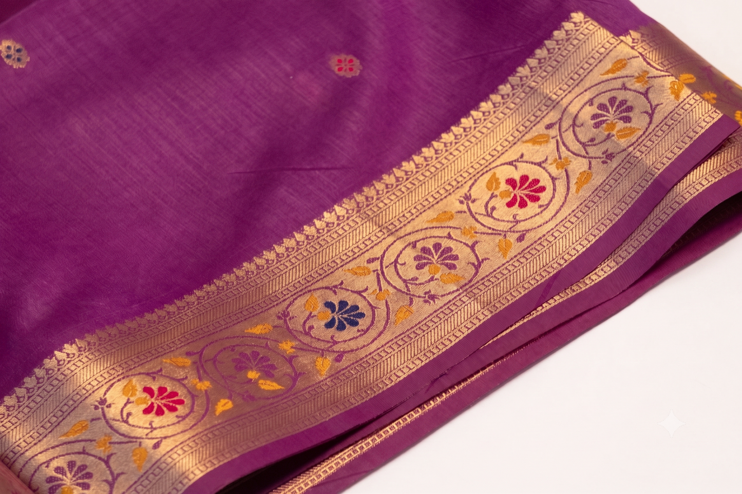 Meenarang - Purple Silk Saree