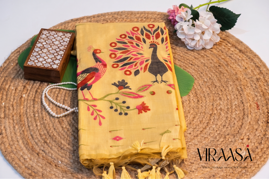 Nritya - Yellow Jamdani Cotton