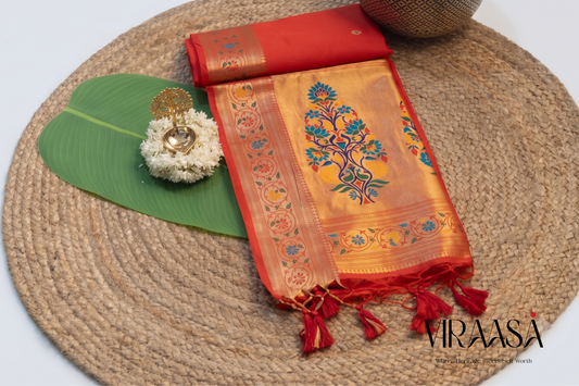 Meenarang - Red Silk Saree