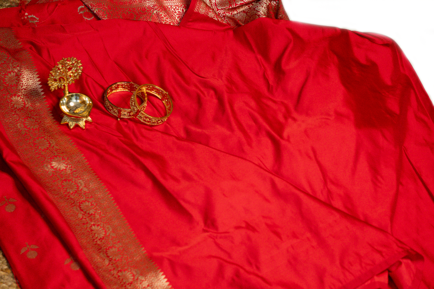 Kumkum - Mashru Katan Banarasi in Bridal Red