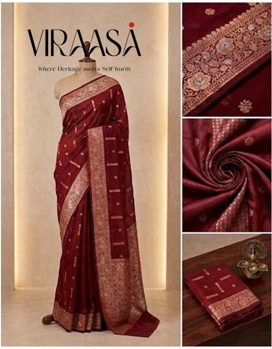 Wine Deep Maroon Silk Saree