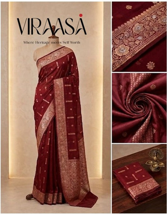 Wine Deep Maroon Silk Saree