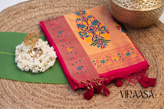 Meenarang - Pink Silk Saree